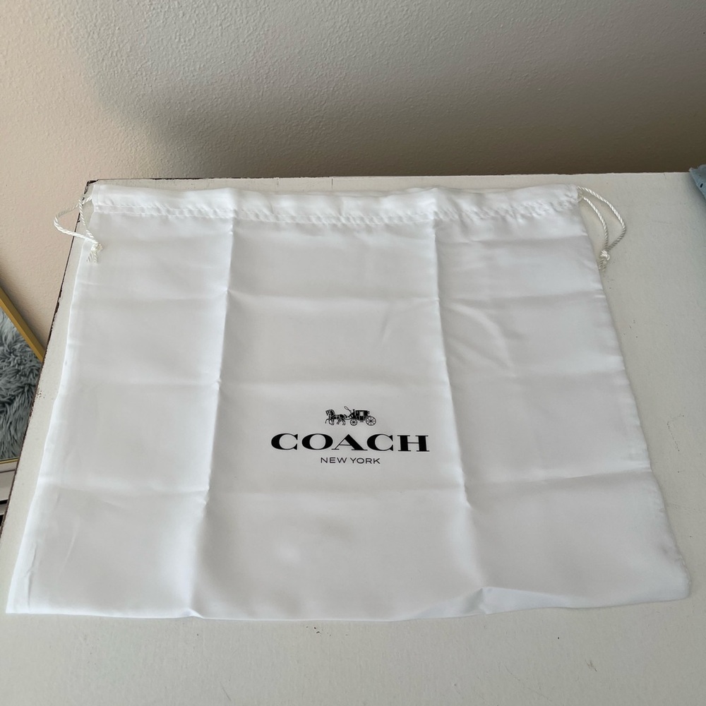 New Coach Drawstring Dust Bag White Replacement 16” x 13” Designer Logo